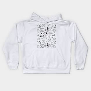 Leaf Doodle Seamless Surface Pattern Design Kids Hoodie